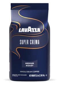 Lavazza Super Crema Whole Bean Coffee, Medium Espresso Roast 2.2 lbs (Pack of 1) - Picture 1 of 10