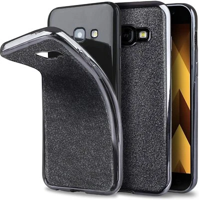 Cover per Samsung Galaxy A5 2017 TPU morbido sottile glitter grigio removibile - Immagine 1 di 3