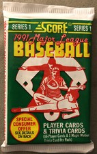 1991 Score Baseball Pack Mark Langston Angels (Top) Lloyd Moseby Tigers (Back)