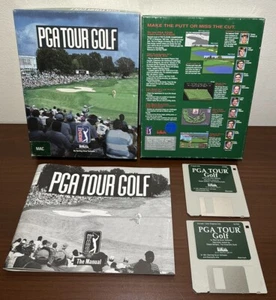 Vintage Software- PGA Tour Golf PC / Mac Game - EA Floppy Disc IBM 1990 + Manual - Picture 1 of 7