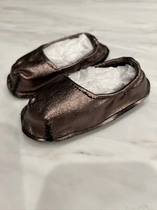 Handmade Baby Shoes Leather Scraps Metallic New Walker 12-18 Months - Picture 1 of 4