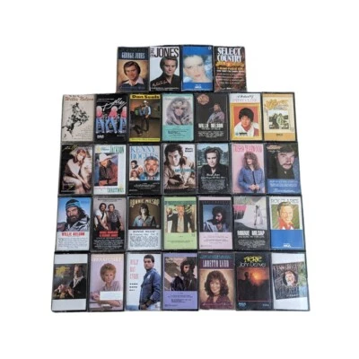 Vtg Lot Of 30+ Country Music Cassette Tapes George Jones Dolly Parton NOT TESTED — 第 1/4 张图片