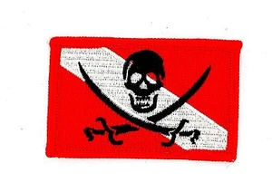 Aufnäher Patches Flagge bestickt Aufbügeln auf Schädel Tauchen Taucher Rucksack - Bild 1 von 1