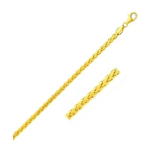 Cadena Franco redonda de 2,7 mm de ancho oro amarillo 14 K corte diamante 18" pulgadas de largo - Imagen 1 de 3