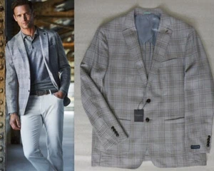 NWT PETER MILLAR Collection Wool/Silk/Linen Plaid Soft Jacket $1,295 size 48L - Picture 1 of 17