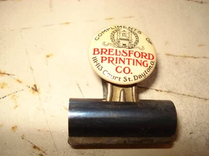 Celluloid Brelsford Printing Co. Clip in super Zustand!! - Bild 1 von 2