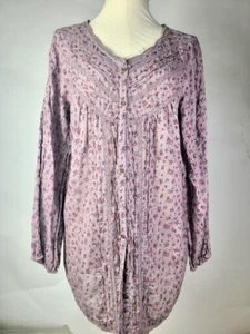 Vintage American Jeans Blouse Floral Cottage core Size Large - Picture 1 of 4