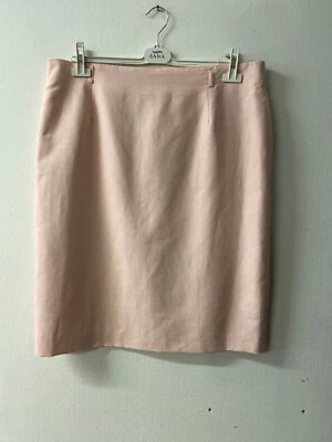 Elegante falda lápiz forrada vintage años 80 lisa rosa pálido para mujer | Talla EU 48 Foto 1 de 4