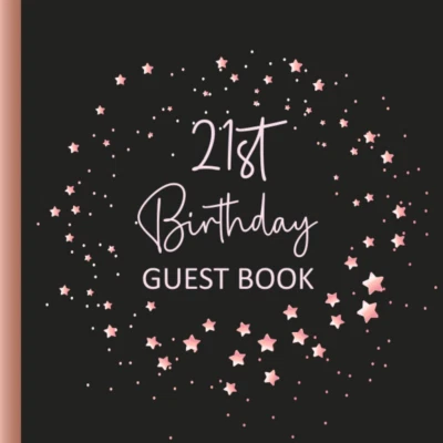 21St Birthday Guest Book Rose Gold Theme Party Memory Keepsake Book for Signing  - image 1 of 4