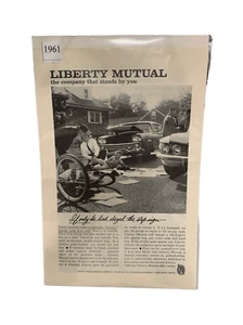 Vintage 1961 Liberty Mutual Obey Stop Sign Paperboy Ad Advertisement - Picture 1 of 3