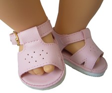 Doll Clothes fits Bitty Baby Pink Sandals 2 5/8 by 1 1/2 inches