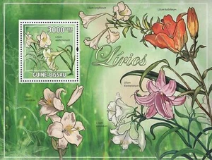 Lilies Flowers Souvenir Sheet Mint NH - Picture 1 of 1