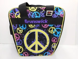 Bolso de Bolas de Bolos Brunswick Peace Signs Dyno Estilo Único #59-104391 Estilo Retro - Imagen 1 de 14