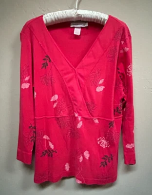 Prenda para el torso grande rojo tejido floral cuello sobrepelliz Fresh Produce para mujer de algodón Foto 1 de 4