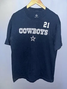 Dallas Cowboys Jersey T-Shirt, Ezekiel Elliott, size large, navy blue - Picture 1 of 5
