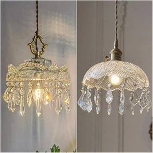 French Creative Mini Crystal Ceiling Light Chandelier Pendant Hanging Lamp Decor - Picture 1 of 12