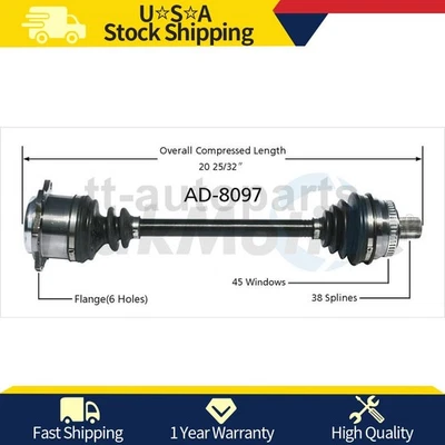 Junta de eje CV delantera izquierda para Volkswagen Passat AWD 2,8 L 2005 2004 2003 2002 2001 Foto 1 de 2