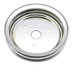 Trans Dapt 9603 SBC Chrome SWP Double Crankshaft Pulley - Picture 1 of 1