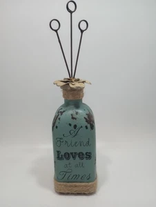 A Friend Loves At All Times Photo Holder Picture Display Glass Jar Distressed - Picture 1 of 4