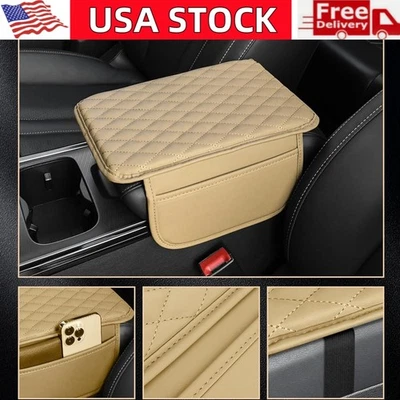 Capa console central de carro com 2 sacos de armazenamento apoio de braço universal à prova d'água - Imagem 1 de 4