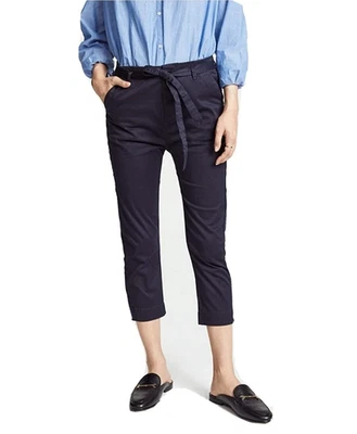 Pantalones Joie Demarius para mujer talla 6 azul marino recortados elásticos algodón holgados Foto 1 de 4