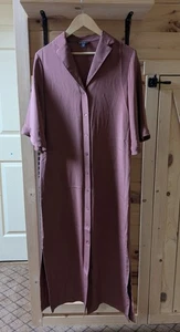 BROOKS BROTHERS 100% Silk Button Down Shirt Dress Women Size 10 Burnt Orange - Picture 1 of 10