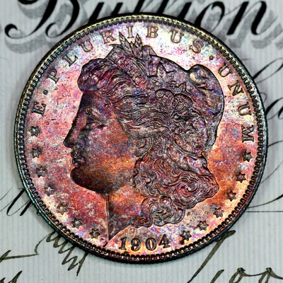 * 1904-O * SOLID+ GEM BU MS MORGAN SILVER DOLLAR * FROM ORIGINAL COLLECTION - Image 1 of 4