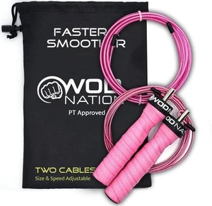Cuerda de Salto Ajustable Velocidad de Ataque con Sistema de Entrenamiento de Salto de Dos Cables Único... - Imagen 1 de 9