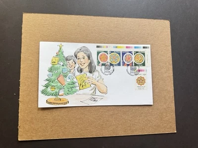 Philippines 1990 FDC(28) +Christmas #2038-39 +Hand-Paint CachetB +Christ Family - Image 1 of 2