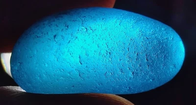 BRIGHT Turquoise Blue Jellybean Stunner! Real Davenport Multis & Beach Sea Glass - Image 1 of 4