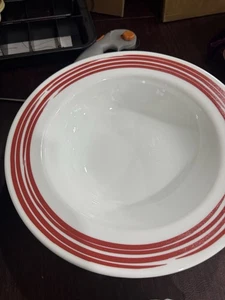 Corelle Wide Rim Bowl Set of 4 Cranberry Red Strokes of Color Joy Mangano - Picture 1 of 5