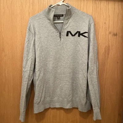 MICHAEL KORS sweatshirt MK Logo zip Size M Gray NWT - Image 1 of 2