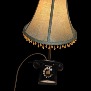 VTG 1940s Rotory Telephone Desk Table Lamp - Picture 1 of 7