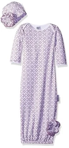 Woombie Indian Cotton Gowns Plus Rosette Hat, Purple Pizazz, 16-23 Lbs - Picture 1 of 1