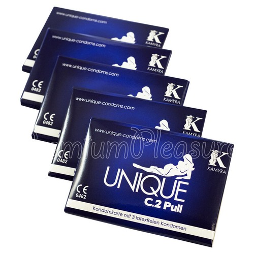 Kamyra Unique C.2 Pull condoms Non-Latex Ultra Thin Sensitive Vegan 3 in Pack