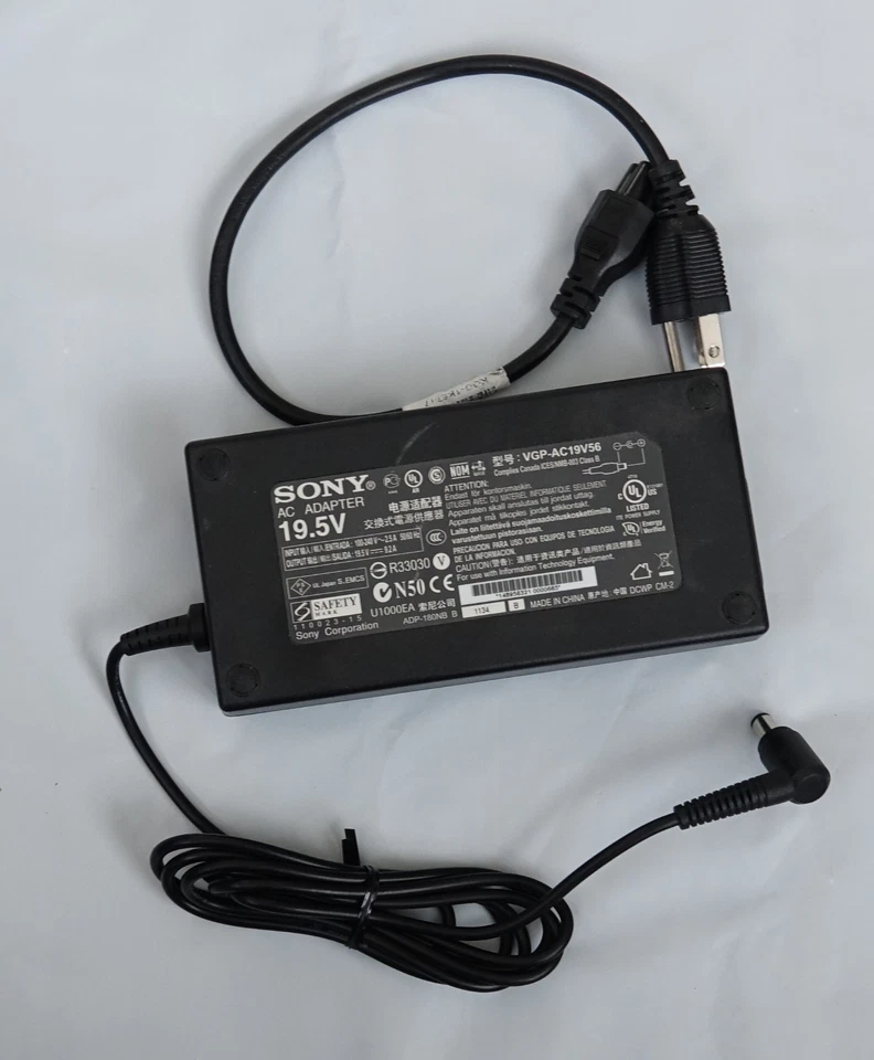 Cargador Adaptador de Corriente de CA Original Genuino OEM SONY VGP-AC19V56 19.5V 9.2A 180W Foto 1 de 1