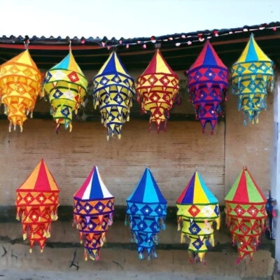 20 peças de abajures suspensos feitos à mão lâmpadas dobráveis luzes lanternas para casa presentes - Imagem 1 de 4