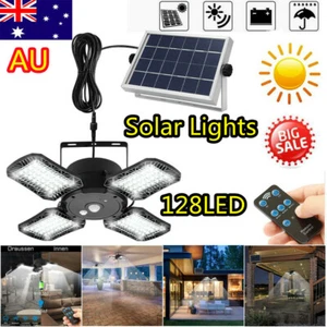 128 LED Solar Ceiling Lights Pendant Daytime PIR Motion Sensor Security Lamp AU - Picture 1 of 12