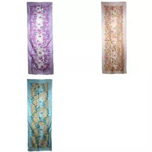 Sciarpa scialle rettangolare lunga 20"x65" seta gelso originale nuova con etichetta - Foto 1 di 17
