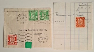 1944 Guernsey occupation stamp and revenue see details - Image 1 of 3