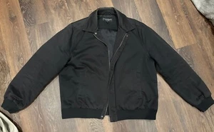 Vintage Yves Saint Laurent YSL Bomber Jacket XL- Black - Picture 1 of 13