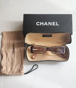 Chanel 3095 Brille Brillengestell Havanna Braun Rechteckig mit Kristall CC - Bild 1 von 17