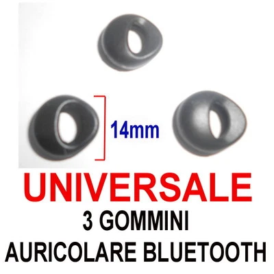 3 GOMMINI BLUETOOTH AURICOLARE CUFFIE SILICONE SAMSUNG JABRA MOTOROLA PLANTRONIC