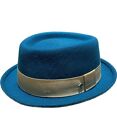 Panizza Imperia cappello trilby 58 cm, Chianti feltro lana blu petrolio IMPERIA2