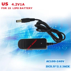 Caricabatterie litio US 4.2V 1A caricatore intelligente 1A con spina CC 5.5x2.1mm - Foto 1 di 1