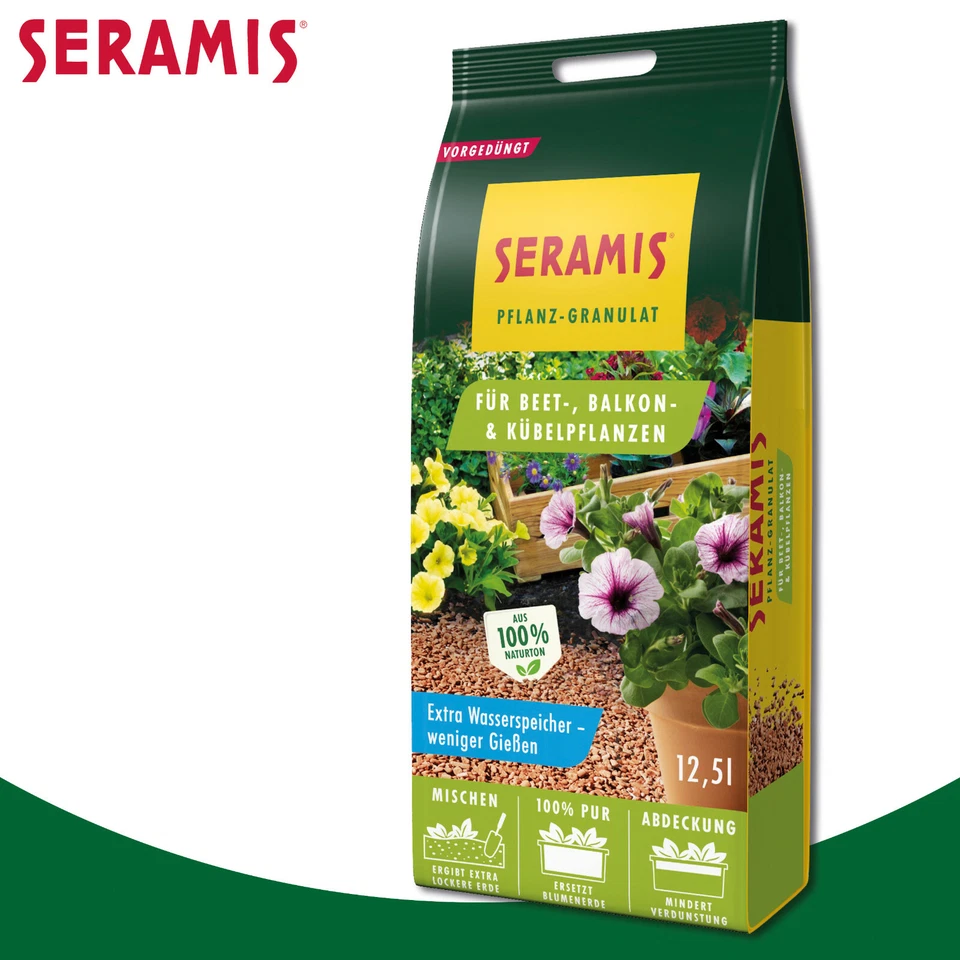 SERAMIS® 12,5L Pflanz-Granulat für Beet-, Balkon- & Kübelpflanzen Wachstum Topf