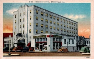 Postcard Dixie Hunt Hotel Gainesville Georgia Coca Cola Sign - Picture 1 of 2