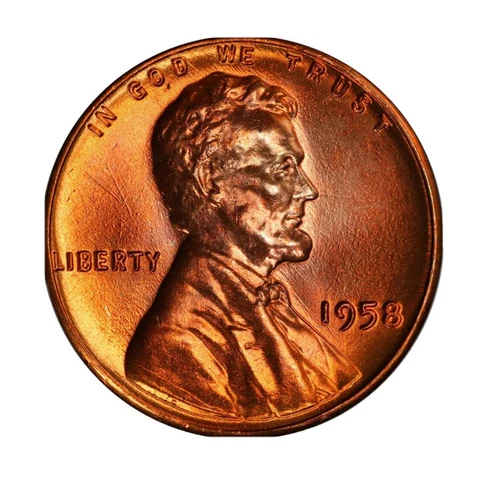 1958  Lincoln Wheat Cent Choice BU 1c Brilliant Uncirculated OBW Superb Detail Cover