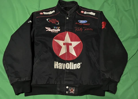 Vintage Texaco Havoline NASCAR Racing  Jacket Size XL Ricky Rudd Made In USA Cover