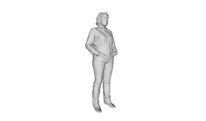 Printle DM Femme 197--Beautiful Woman Shirt Pants Figure for Dioramas Train Sets - Picture 1 of 11